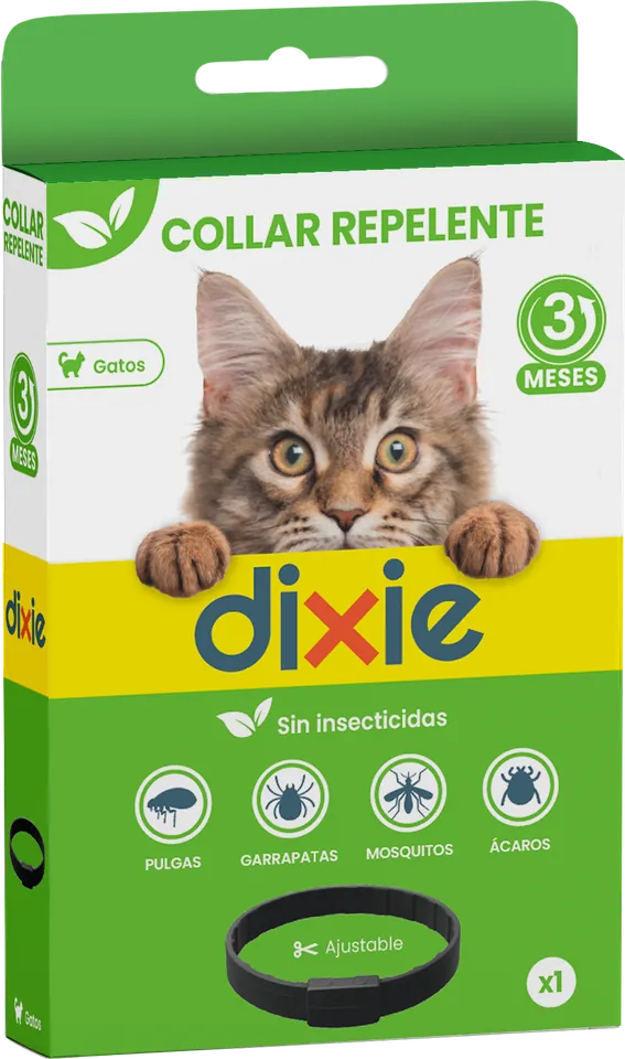 Collar repelente para gatos Dixie, negro