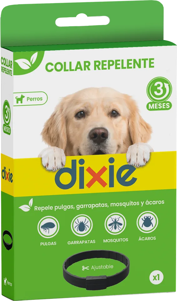 Collar repelente para perros Dixie, negro