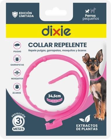 Collar repelente rosa para perros pequeños